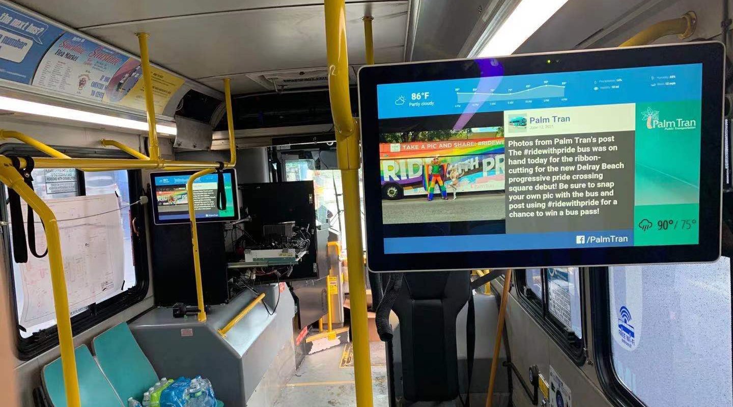 Inside bus screen