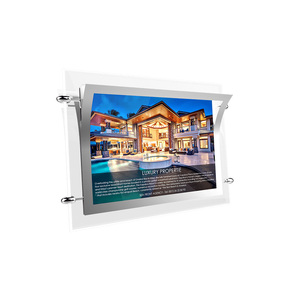 High Brightness Wall Mounted Indoor LCD Screen Window Display with Steel Wire